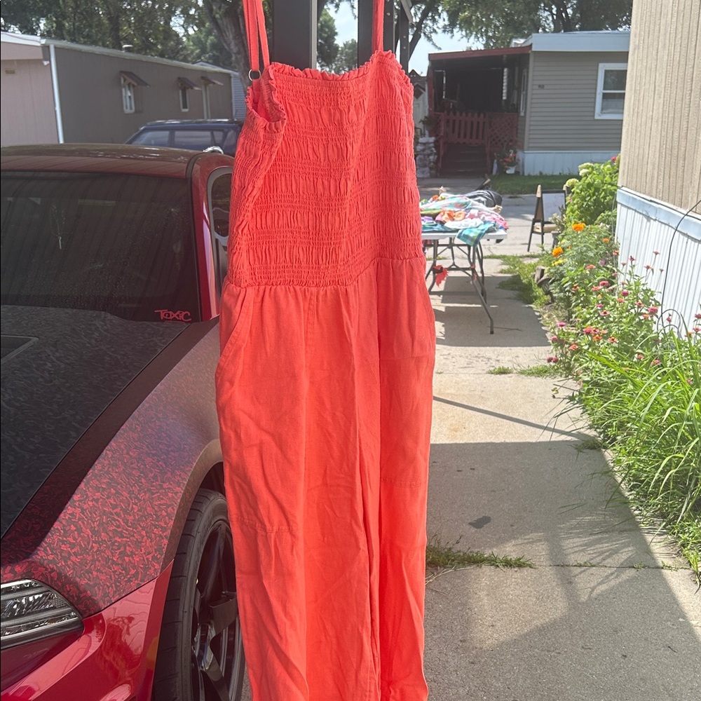 Old Navy Coral Sleeveless Jumpsuit